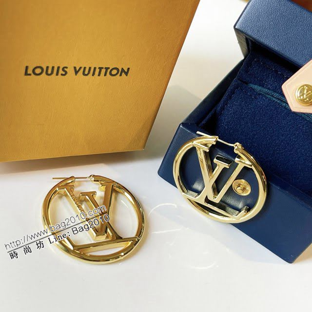 Louis Vuitton純銀飾品 路易威登字母光面耳環 LV元環字母耳勾耳釘  zglv2180